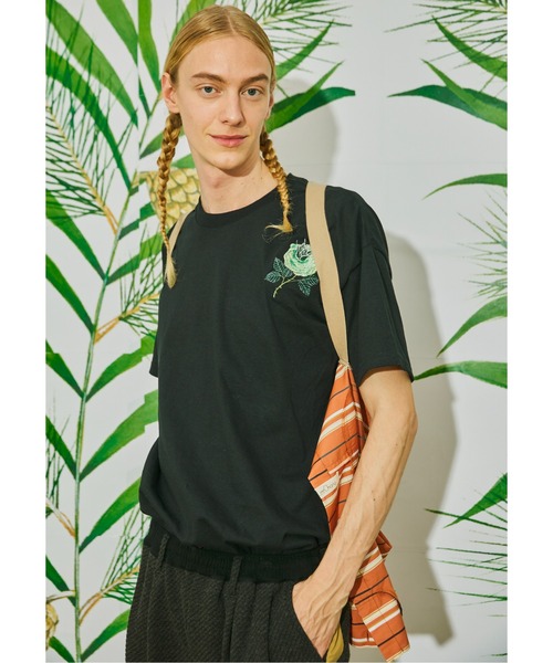 アレキサンダーリーチャン バルマカンコート ボタニカル柄 トグル