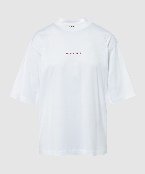 MARNI（マルニ）の「MINI LOGO T-SHIRT/ミニロゴＴシャツ（Tシャツ/カットソー・レディース・ダークネイビー/ホワイト/ホワイト系その他/ピンク/ホワイト系その他2・36(S)/38(M)）」の4枚目の写真