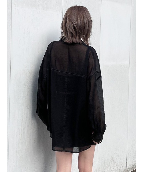 ENVYM(アンビー)の「ステッチシアーSH(シャツ/ブラウス・レディース・ホワイト/ブラック/ベージュ/ピンク・FREE)」の20枚目の写真