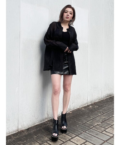 ENVYM(アンビー)の「ステッチシアーSH(シャツ/ブラウス・レディース・ホワイト/ブラック/ベージュ/ピンク・FREE)」の22枚目の写真