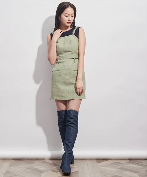 REDYAZEL（レディアゼル）の「ツイードビスチェ（キャミソール・レディース・ベージュ/ブルー/グリーン・FREE）」の8枚目の写真