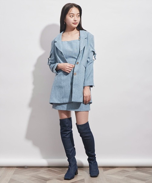 REDYAZEL（レディアゼル）の「ツイードビスチェ（キャミソール・レディース・ベージュ/ブルー/グリーン・FREE）」の21枚目の写真