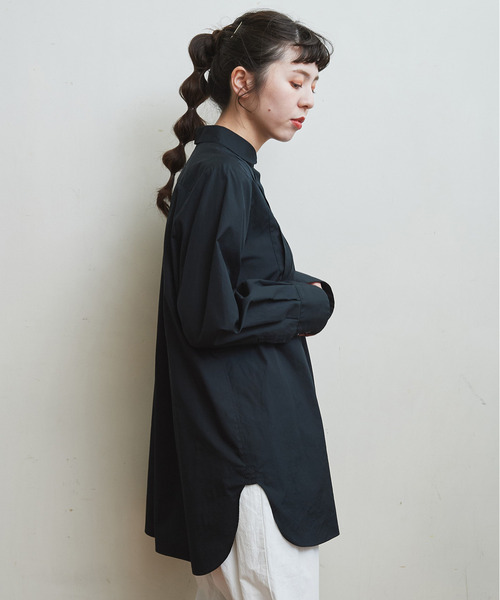CHILD WOMAN(チャイルドウーマン)の「FINX100/2ブロード 小丸衿チュニック丈ブラウス(シャツ/ブラウス・レディース・ホワイト/ブラック/サックスブルー/レッド・FREE)」の14枚目の写真