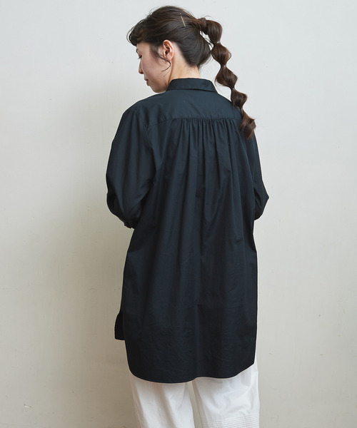 CHILD WOMAN(チャイルドウーマン)の「FINX100/2ブロード 小丸衿チュニック丈ブラウス(シャツ/ブラウス・レディース・ホワイト/ブラック/サックスブルー/レッド・FREE)」の15枚目の写真