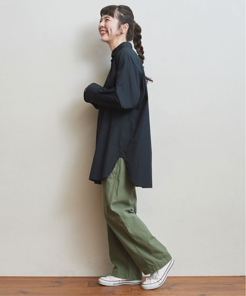 CHILD WOMAN(チャイルドウーマン)の「FINX100/2ブロード 小丸衿チュニック丈ブラウス(シャツ/ブラウス・レディース・ホワイト/ブラック/サックスブルー/レッド・FREE)」の20枚目の写真