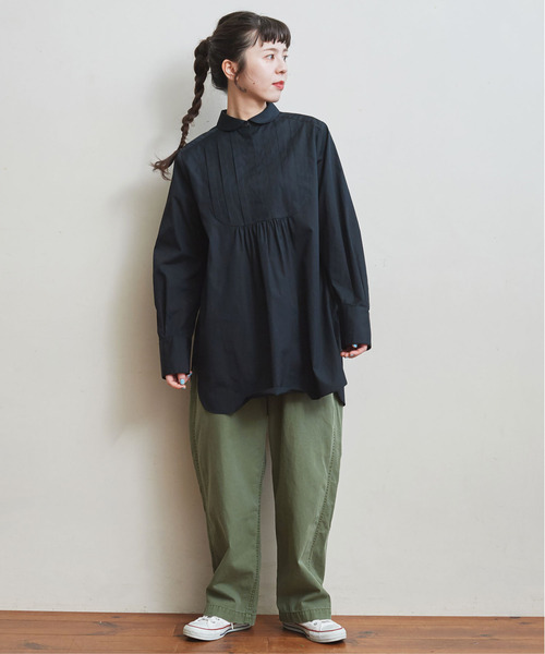 CHILD WOMAN(チャイルドウーマン)の「FINX100/2ブロード 小丸衿チュニック丈ブラウス(シャツ/ブラウス・レディース・ホワイト/ブラック/サックスブルー/レッド・FREE)」の21枚目の写真
