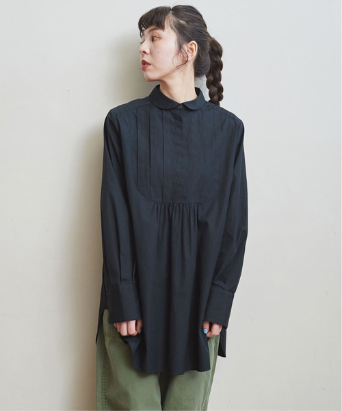 CHILD WOMAN(チャイルドウーマン)の「FINX100/2ブロード 小丸衿チュニック丈ブラウス(シャツ/ブラウス・レディース・ホワイト/ブラック/サックスブルー/レッド・FREE)」の19枚目の写真