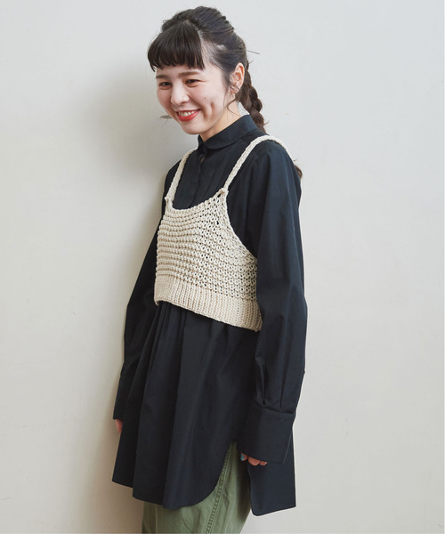 CHILD WOMAN(チャイルドウーマン)の「FINX100/2ブロード 小丸衿チュニック丈ブラウス(シャツ/ブラウス・レディース・ホワイト/ブラック/サックスブルー/レッド・FREE)」の22枚目の写真