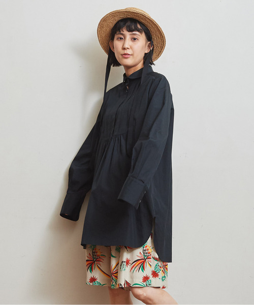 CHILD WOMAN(チャイルドウーマン)の「FINX100/2ブロード 小丸衿チュニック丈ブラウス(シャツ/ブラウス・レディース・ホワイト/ブラック/サックスブルー/レッド・FREE)」の11枚目の写真