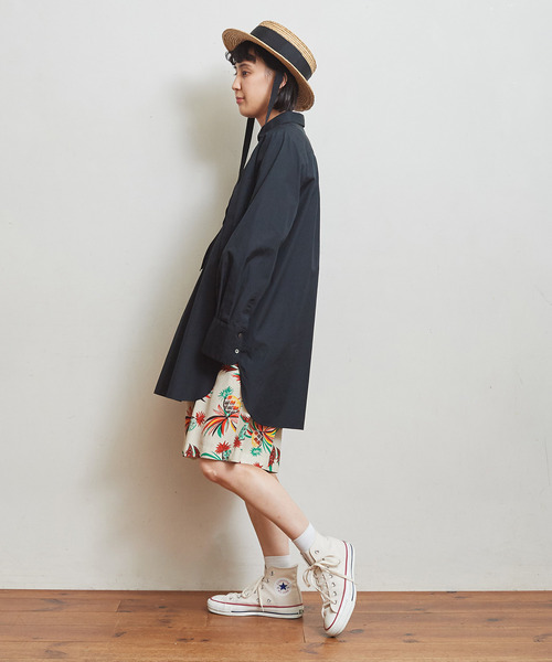 CHILD WOMAN(チャイルドウーマン)の「FINX100/2ブロード 小丸衿チュニック丈ブラウス(シャツ/ブラウス・レディース・ホワイト/ブラック/サックスブルー/レッド・FREE)」の13枚目の写真
