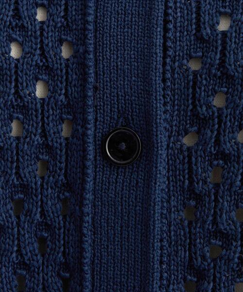 LOEFF ロエフ オーガニックコットン ホール ジャカード カーディガン 濃紺 LOEFF（ロエフ）の「＜LOEFF（ロエフ）＞オーガニックコットン