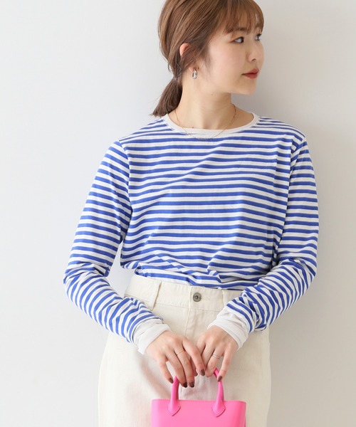 SLOBE IENA（スローブイエナ）の「《追加》レイヤードスリーブロンTEE◆（Tシャツ/カットソー・レディース・ホワイト/ナチュラル/ブルー系その他・FREE）」の20枚目の写真