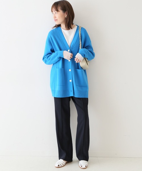 SLOBE IENA（スローブイエナ）の「《追加》レイヤードスリーブロンTEE◆（Tシャツ/カットソー・レディース・ホワイト/ナチュラル/ブルー系その他・FREE）」の4枚目の写真