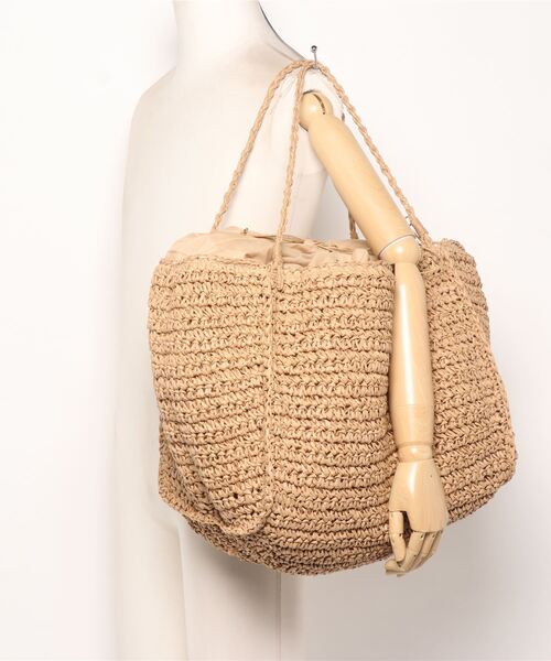 coca（coca）（コカ）の「ペーパーバッグ（かごバッグ・レディース・ベージュ・ONE SIZE）」の12枚目の写真