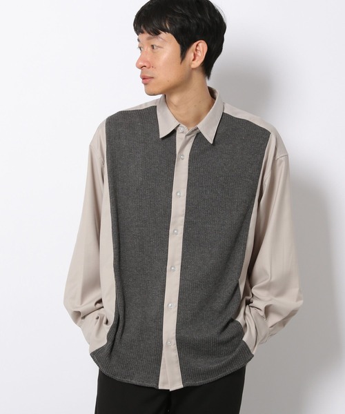 LAKOLE（ラコレ）の「ニットドッキングシャツ / 264619（シャツ/ブラウス・メンズ・ネイビー/アイボリー/チャコール・MEDIUM/LARGE）」の13枚目の写真