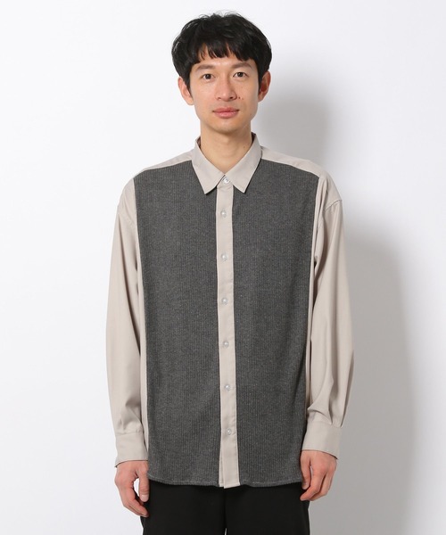 LAKOLE（ラコレ）の「ニットドッキングシャツ / 264619（シャツ/ブラウス・メンズ・ネイビー/アイボリー/チャコール・MEDIUM/LARGE）」の14枚目の写真