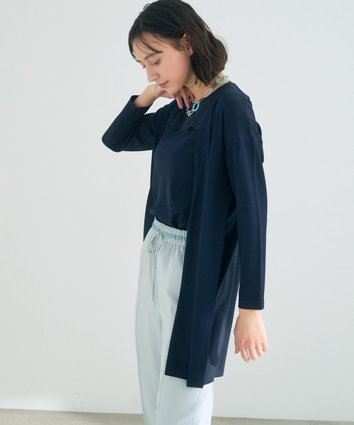 極美品 アナイ シルクデシンスカラップロングカーディガン