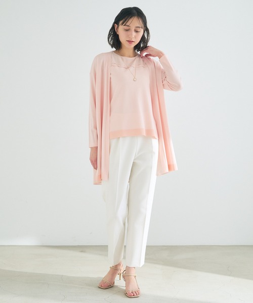 ANAYI(アナイ)の「シルクデシンスカラップロングカーディガン(カーディガン/ボレロ・レディース・ネイビー/ピンク・38/36)」の20枚目の写真