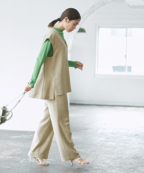 ROPE'（ロペ）の「【セットアップ対応】スラブツイードジレベスト（ベスト・レディース・ブラウン/ベージュ系その他/キャメル・38）」の5枚目の写真