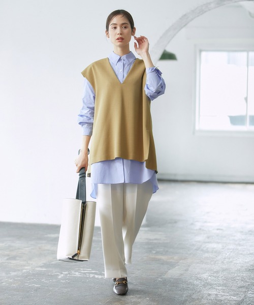 ROPE'（ロペ）の「【セットアップ対応】スラブツイードジレベスト（ベスト・レディース・ブラウン/ベージュ系その他/キャメル・38）」の6枚目の写真