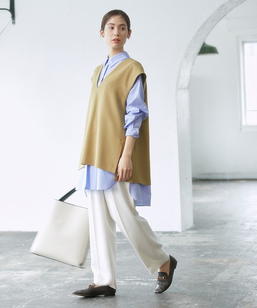 ROPE'（ロペ）の「【セットアップ対応】スラブツイードジレベスト（ベスト・レディース・ブラウン/ベージュ系その他/キャメル・38）」の7枚目の写真