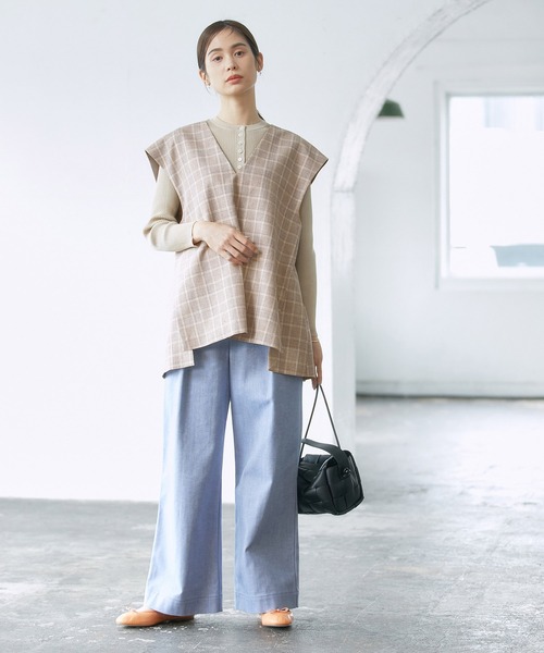 ROPE'（ロペ）の「【セットアップ対応】スラブツイードジレベスト（ベスト・レディース・ブラウン/ベージュ系その他/キャメル・38）」の8枚目の写真