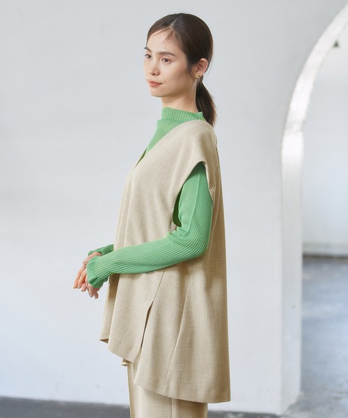 ROPE'（ロペ）の「【セットアップ対応】スラブツイードジレベスト（ベスト・レディース・ブラウン/ベージュ系その他/キャメル・38）」の12枚目の写真