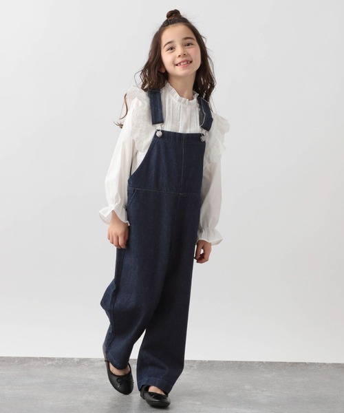 GLOBAL WORK(グローバルワーク)の「キッズ/レース*デニム/フリルブラウス/267086(シャツ/ブラウス・キッズ・ホワイト/ブルー・110cm/100cm/120cm/130cm/140cm/150cm/160cm)」の8枚目の写真