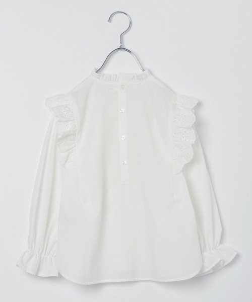 GLOBAL WORK(グローバルワーク)の「キッズ/レース*デニム/フリルブラウス/267086(シャツ/ブラウス・キッズ・ホワイト/ブルー・110cm/100cm/120cm/130cm/140cm/150cm/160cm)」の9枚目の写真