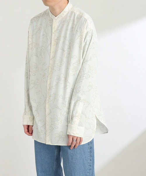 SENSE OF PLACE by URBAN RESEARCH（センスオブプレイスバイアーバンリサーチ）の「ボタニカルバンドカラーシャツA（シャツ/ブラウス・メンズ・ライトベージュ/ライトブルー・LARGE/MEDIUM）」の5枚目の写真