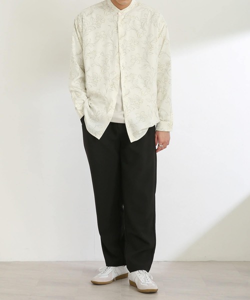 SENSE OF PLACE by URBAN RESEARCH（センスオブプレイスバイアーバンリサーチ）の「ボタニカルバンドカラーシャツA（シャツ/ブラウス・メンズ・ライトベージュ/ライトブルー・LARGE/MEDIUM）」の9枚目の写真