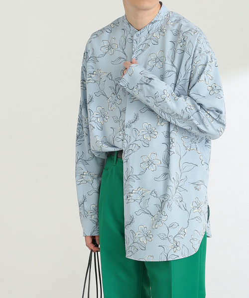 SENSE OF PLACE by URBAN RESEARCH（センスオブプレイスバイアーバンリサーチ）の「ボタニカルバンドカラーシャツA（シャツ/ブラウス・メンズ・ライトベージュ/ライトブルー・LARGE/MEDIUM）」の12枚目の写真