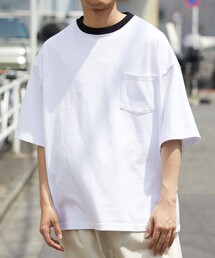 【限定展開】 ビッグシルエット マックスウェイト クルーネック ポケットTシャツ/ポケT/ヘビーウェイト/リンガーTシャツ