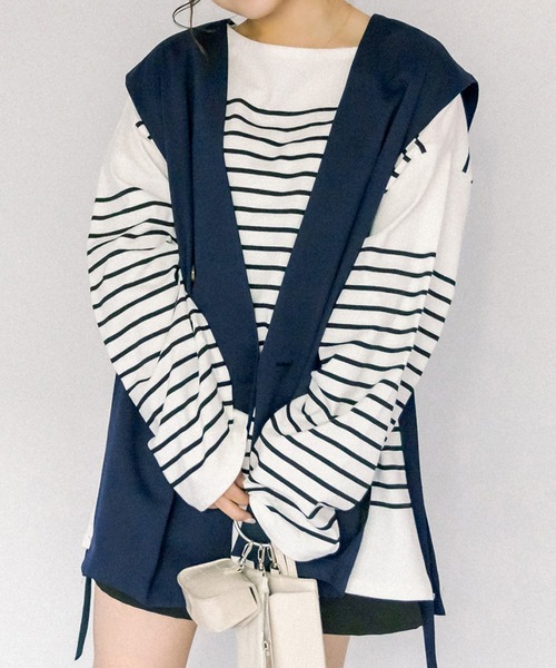 OLIVE des OLIVE（オリーブデオリーブ）の「サイドベルトジレ（ベスト・レディース・オフホワイト/ネイビー/グレイッシュベージュ・FREE）」の13枚目の写真