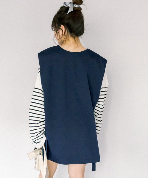 OLIVE des OLIVE（オリーブデオリーブ）の「サイドベルトジレ（ベスト・レディース・オフホワイト/ネイビー/グレイッシュベージュ・FREE）」の15枚目の写真