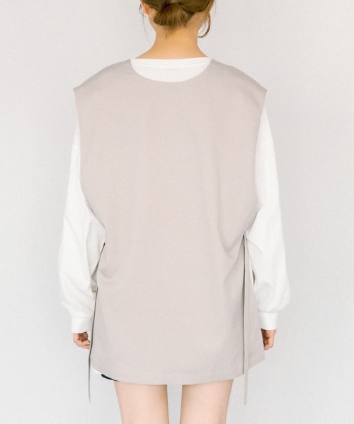 OLIVE des OLIVE（オリーブデオリーブ）の「サイドベルトジレ（ベスト・レディース・オフホワイト/ネイビー/グレイッシュベージュ・FREE）」の18枚目の写真