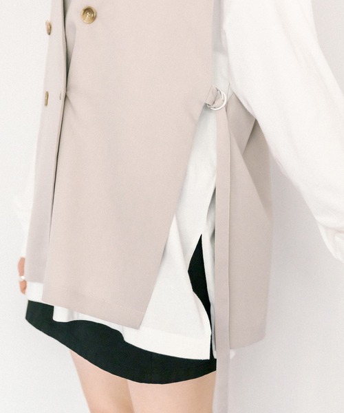 OLIVE des OLIVE（オリーブデオリーブ）の「サイドベルトジレ（ベスト・レディース・オフホワイト/ネイビー/グレイッシュベージュ・FREE）」の22枚目の写真