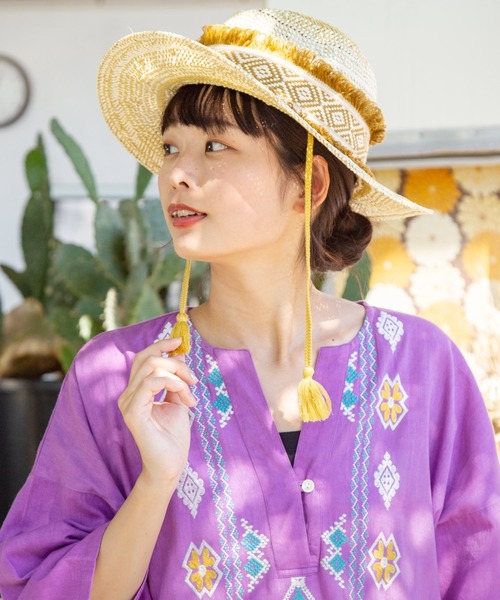 チャイハネ(チャイハネ)の「【チャイハネ】サーシャハット(ハット・レディース・ブラウン/ナチュラル・FREE)」の1枚目の写真