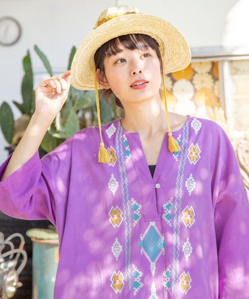 チャイハネ(チャイハネ)の「【チャイハネ】サーシャハット(ハット・レディース・ブラウン/ナチュラル・FREE)」の5枚目の写真