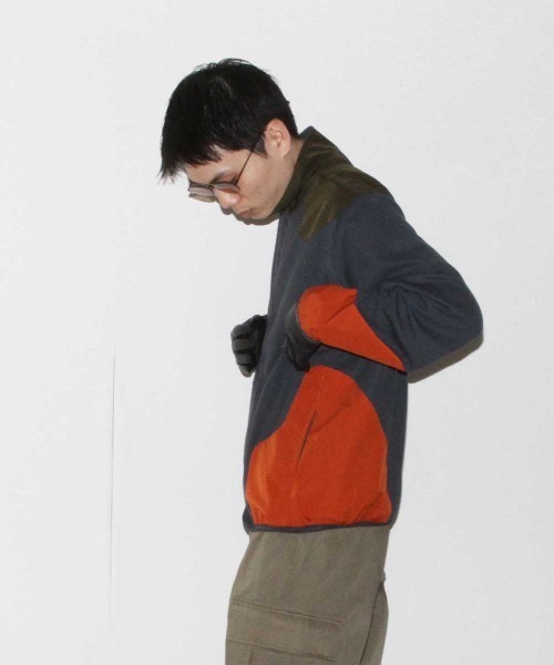 O(オー)の「PAM LEAF LITTER MICRO GRID ZIP THROUGH JACKET(Tシャツ/カットソー・メンズ・ネイビー・LARGE)」の1枚目の写真