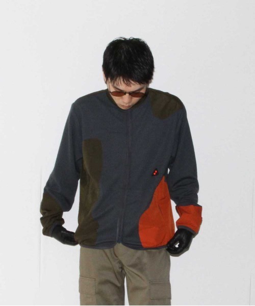 O(オー)の「PAM LEAF LITTER MICRO GRID ZIP THROUGH JACKET(Tシャツ/カットソー・メンズ・ネイビー・LARGE)」の2枚目の写真
