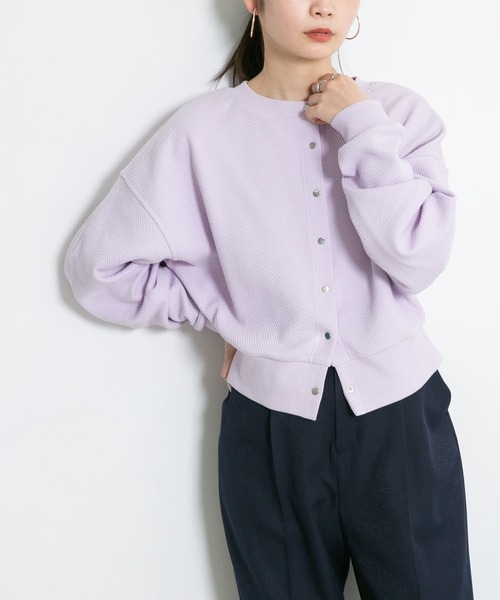 KBF（ケイビーエフ）の「2WAYスナップボタンカーディガン（カーディガン/ボレロ・レディース・ラベンダー/アイボリー/ネイビー・ONE）」の22枚目の写真