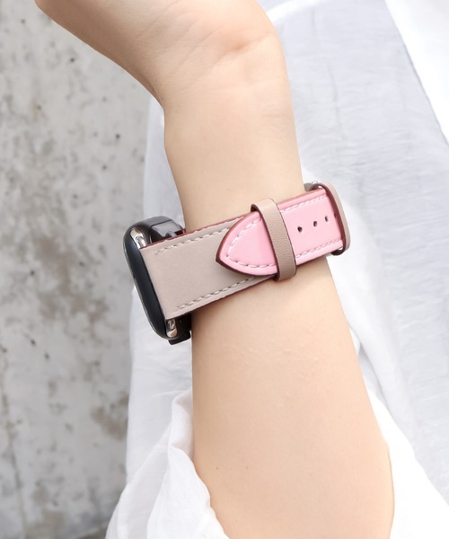 Urban Coral(アーバンコーラル)の「Apple Watch Band / アップルウォッチ バンド バイカラーレザー / Urban Coral(デジタル腕時計・レディース・ブラック×ホワイト/ブルー系その他/イエロー系その他/ピンク系その他/オレンジ系その他/ピンク系その他2/オレンジ系その他2/ネイビー系/ブルー系/ブラック系その他・40mm/44mm)」の7枚目の写真