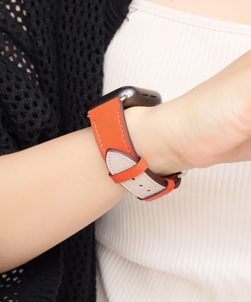 Urban Coral(アーバンコーラル)の「Apple Watch Band / アップルウォッチ バンド バイカラーレザー / Urban Coral(デジタル腕時計・レディース・ブラック×ホワイト/ブルー系その他/イエロー系その他/ピンク系その他/オレンジ系その他/ピンク系その他2/オレンジ系その他2/ネイビー系/ブルー系/ブラック系その他・40mm/44mm)」の10枚目の写真