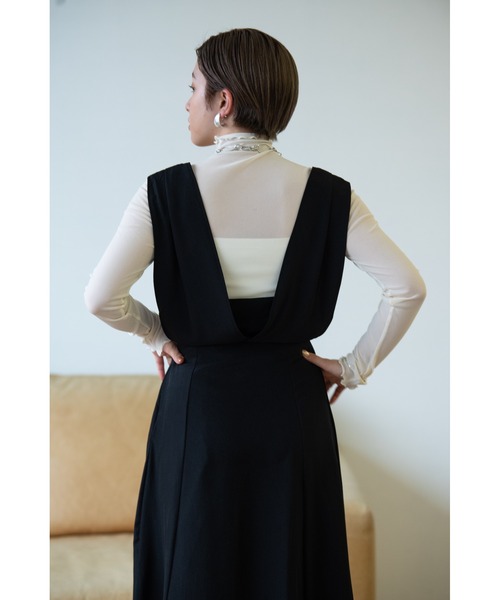 HANNE（アン）の「セミタイトシルエットジャンスカ（ジャンパースカート・レディース・ブラック・フリー）」の2枚目の写真