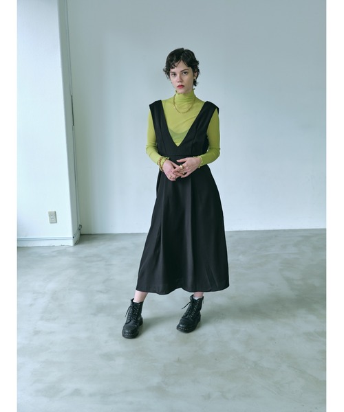 HANNE（アン）の「セミタイトシルエットジャンスカ（ジャンパースカート・レディース・ブラック・フリー）」の7枚目の写真