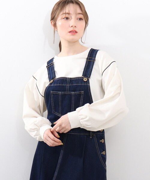 DRESKIP（ドレスキップ）の「◆配色メロ－ゆったりプルオーバー（Tシャツ/カットソー・レディース・レモンイエロー/ライトグリーン/ブラック/オフホワイト・03/04/02）」の2枚目の写真