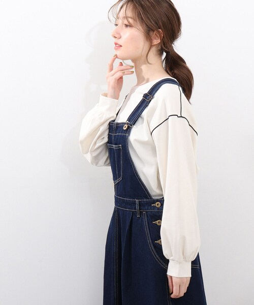 DRESKIP（ドレスキップ）の「◆配色メロ－ゆったりプルオーバー（Tシャツ/カットソー・レディース・レモンイエロー/ライトグリーン/ブラック/オフホワイト・03/04/02）」の7枚目の写真