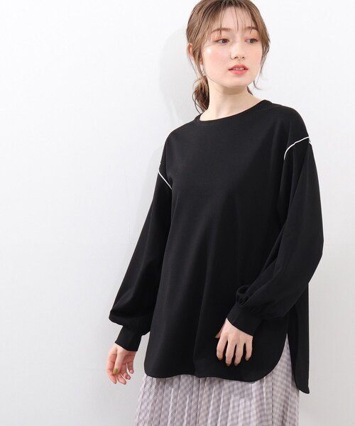 DRESKIP（ドレスキップ）の「◆配色メロ－ゆったりプルオーバー（Tシャツ/カットソー・レディース・レモンイエロー/ライトグリーン/ブラック/オフホワイト・03/04/02）」の12枚目の写真