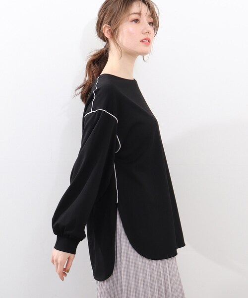 DRESKIP（ドレスキップ）の「◆配色メロ－ゆったりプルオーバー（Tシャツ/カットソー・レディース・レモンイエロー/ライトグリーン/ブラック/オフホワイト・03/04/02）」の13枚目の写真